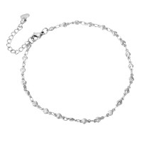 1PC New Arrival Stainless Steel Heart Lobster Clasps Anklet Foot Chain Fine Jewelry For Women 240mm