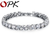 OPK AAA Cubic Zirconia Tennis Bracelet Elegant Style Gift for Wedding/ Engagement/ Birthday